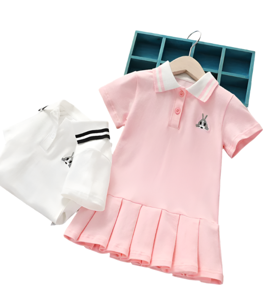 Bunny Pleats Polo Dress