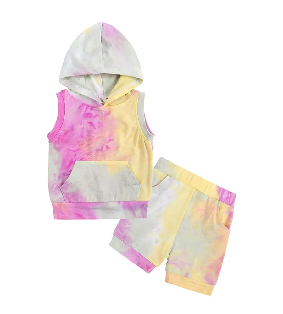 Rainbow Splash Hooded Set