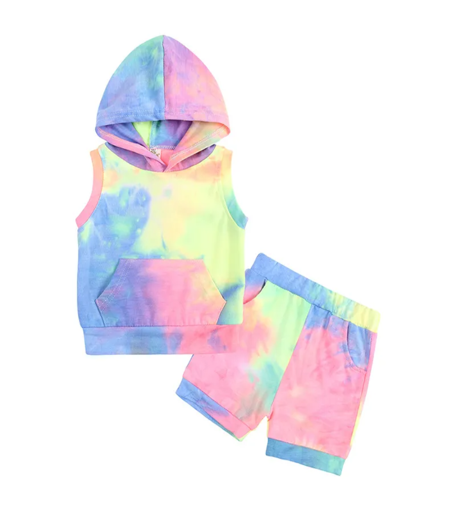 Rainbow Splash Hooded Set