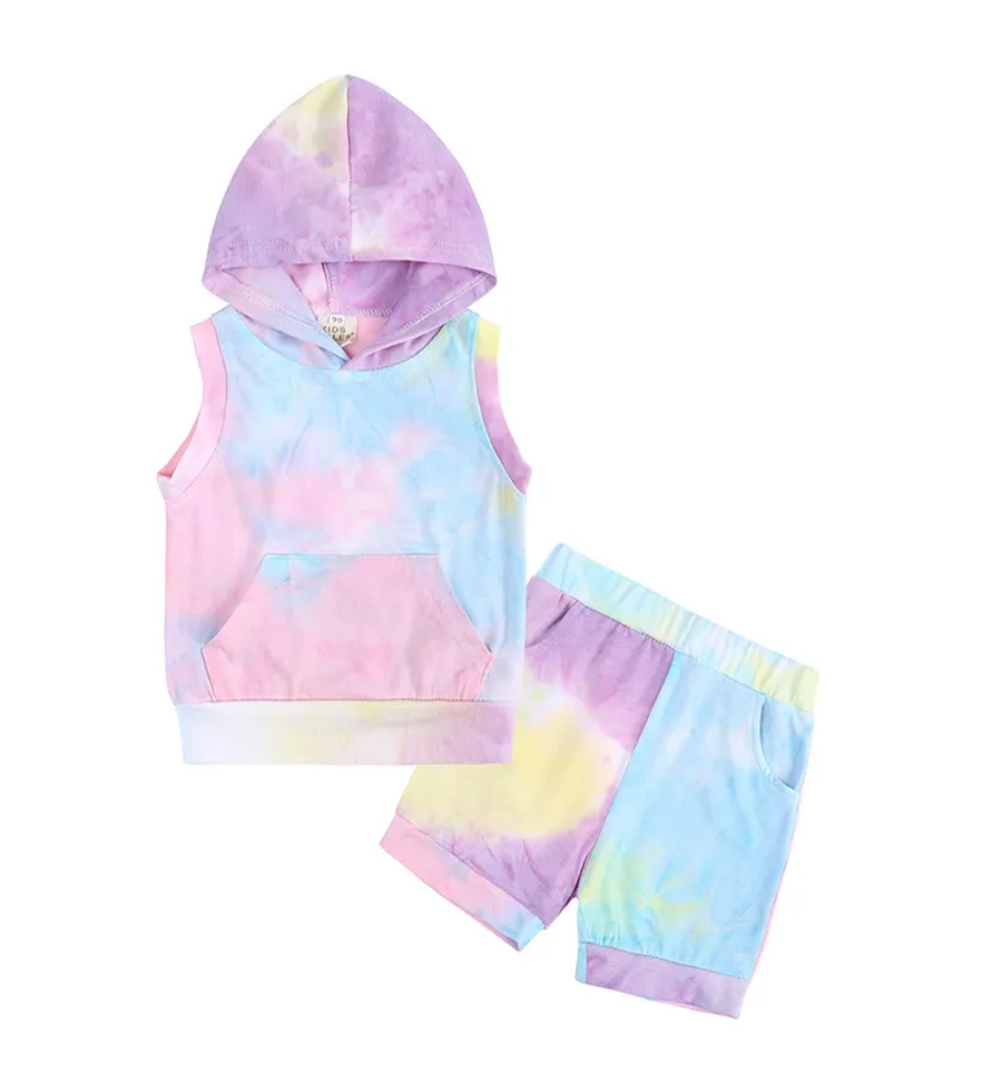 Rainbow Splash Hooded Set