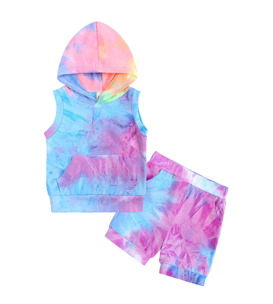 Rainbow Splash Hooded Set