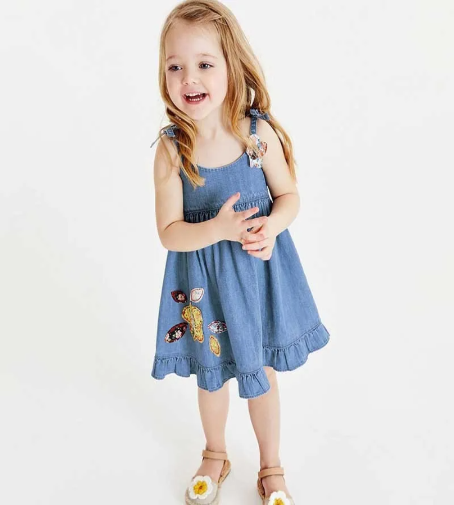 Poppy Petal Denim Dress