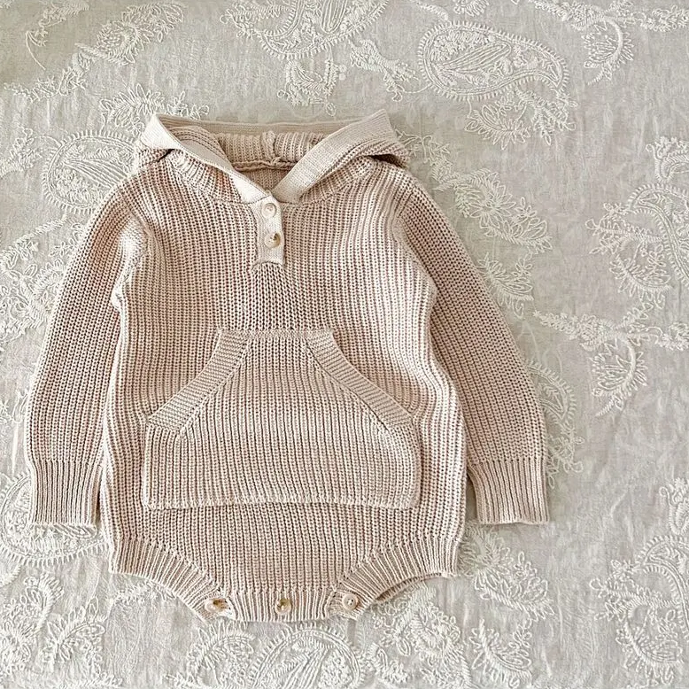 Snuggle Knit Hoodie Romper