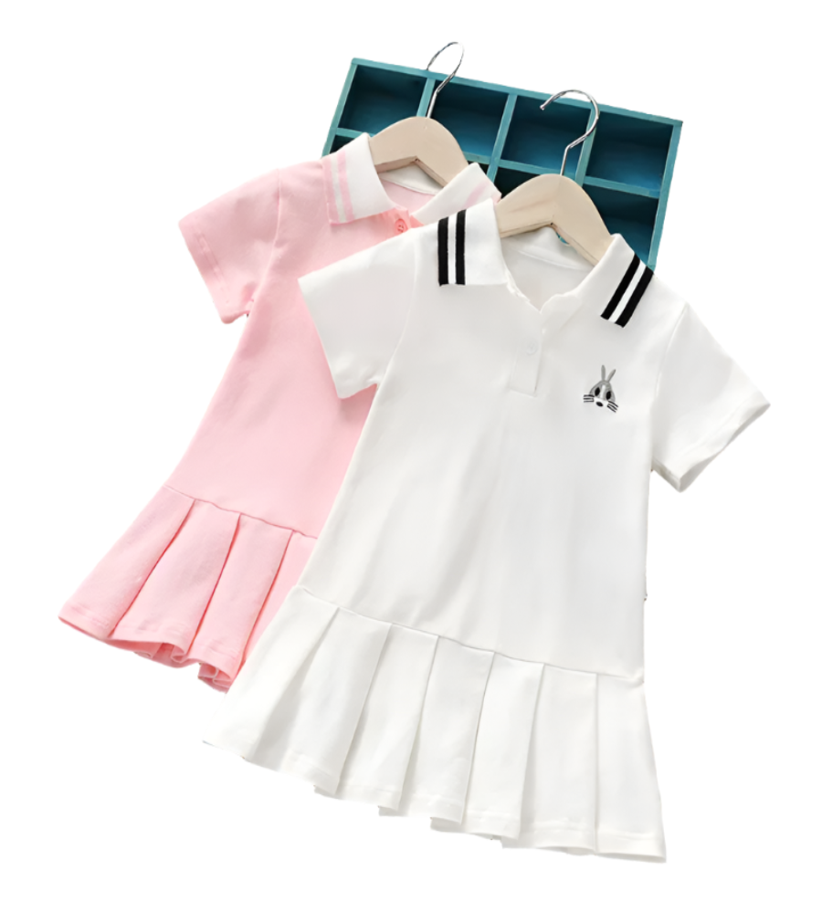 Bunny Pleats Polo Dress