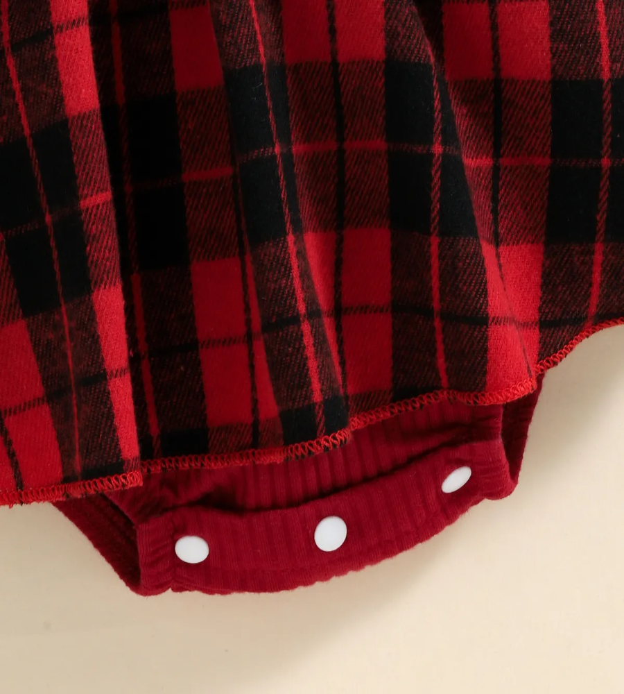 Jolly Plaid Christmas Romper