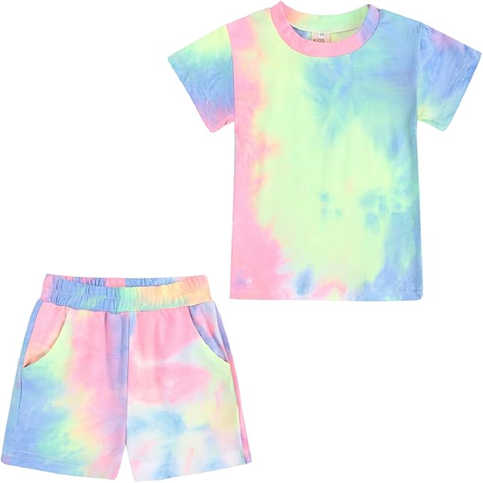 Rainbow Splash Sporty Shorts Set