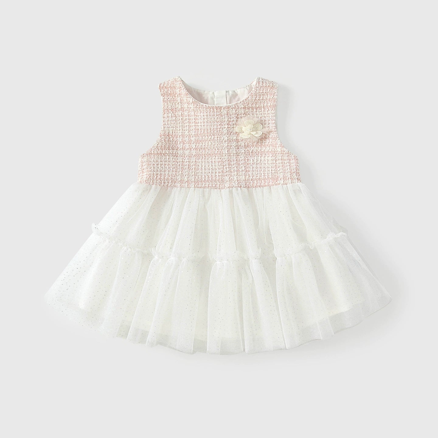 Princess Patchwork Tweed Cardigan and Tulle Dress Set