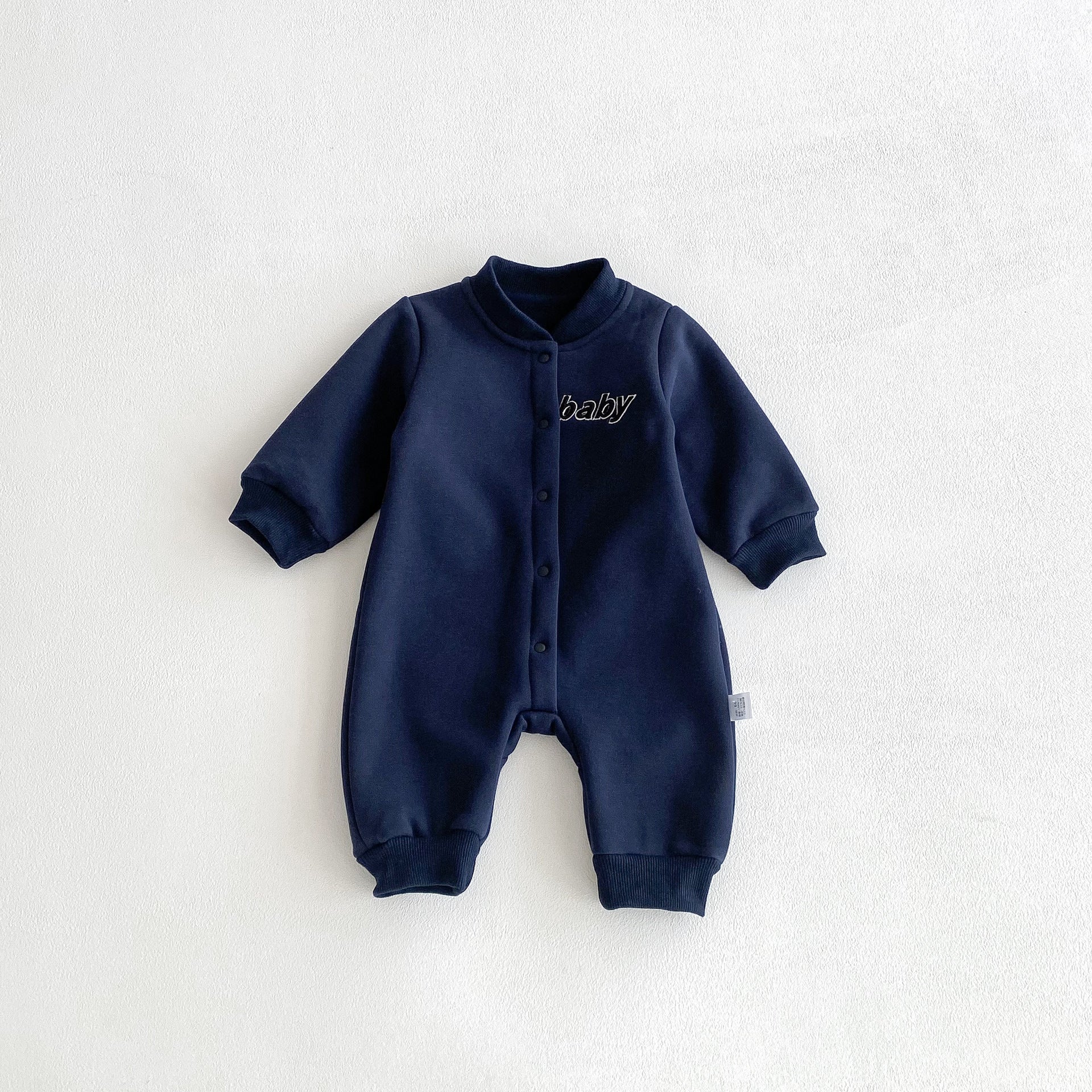 CozyBaby Fleece-Lined Letter Romper – Long Sleeve One-Piece