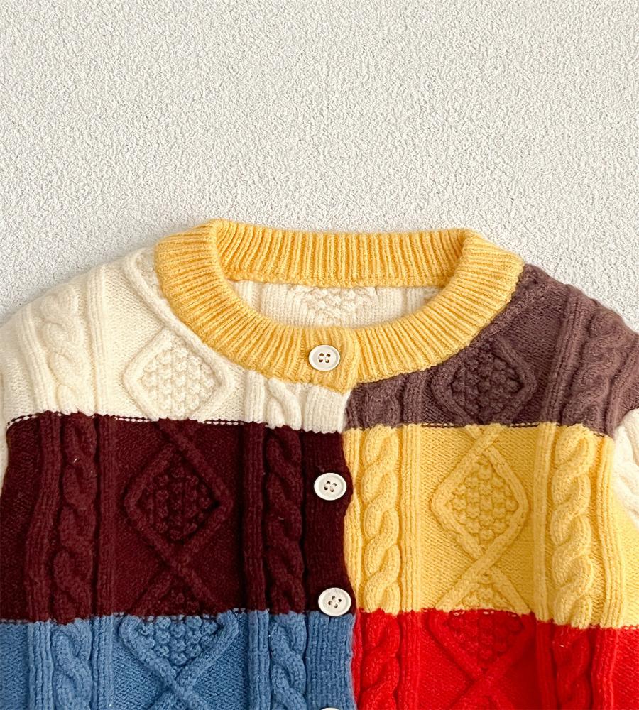 Theo Patchwork Knit Cardigan