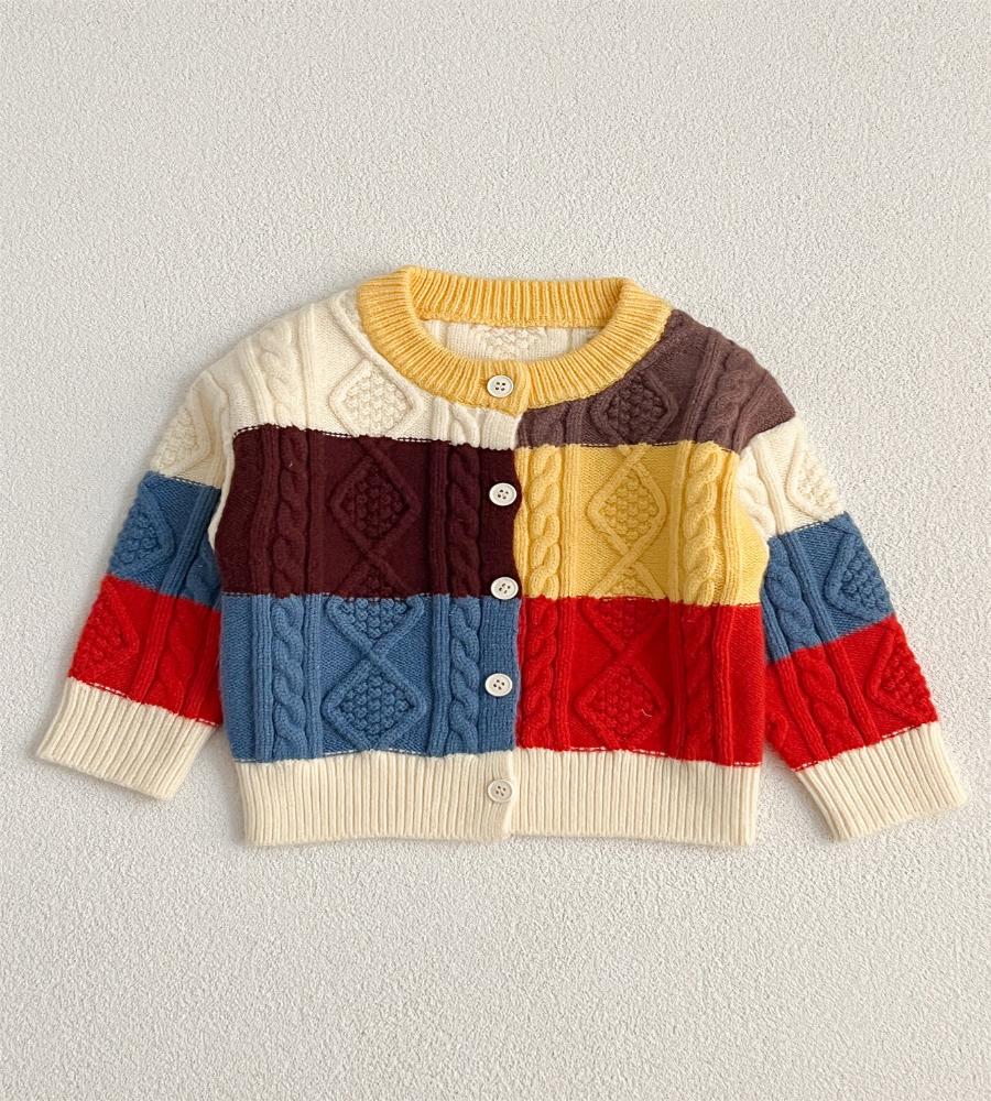 Theo Patchwork Knit Cardigan